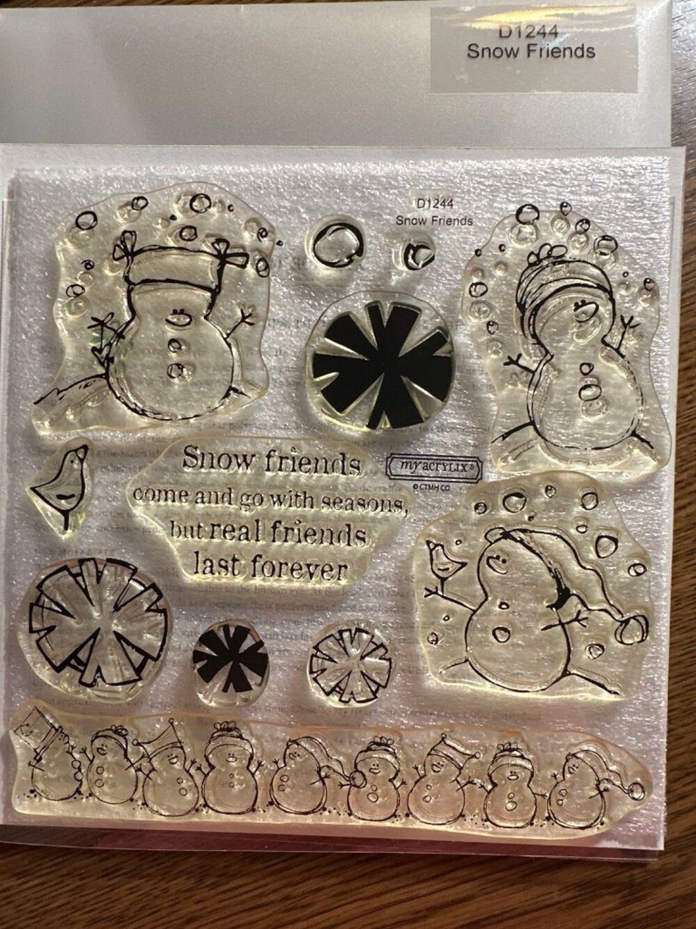 CTMH D1244 Snow Friends Clear Cling Mount Stamp Set Snowmen